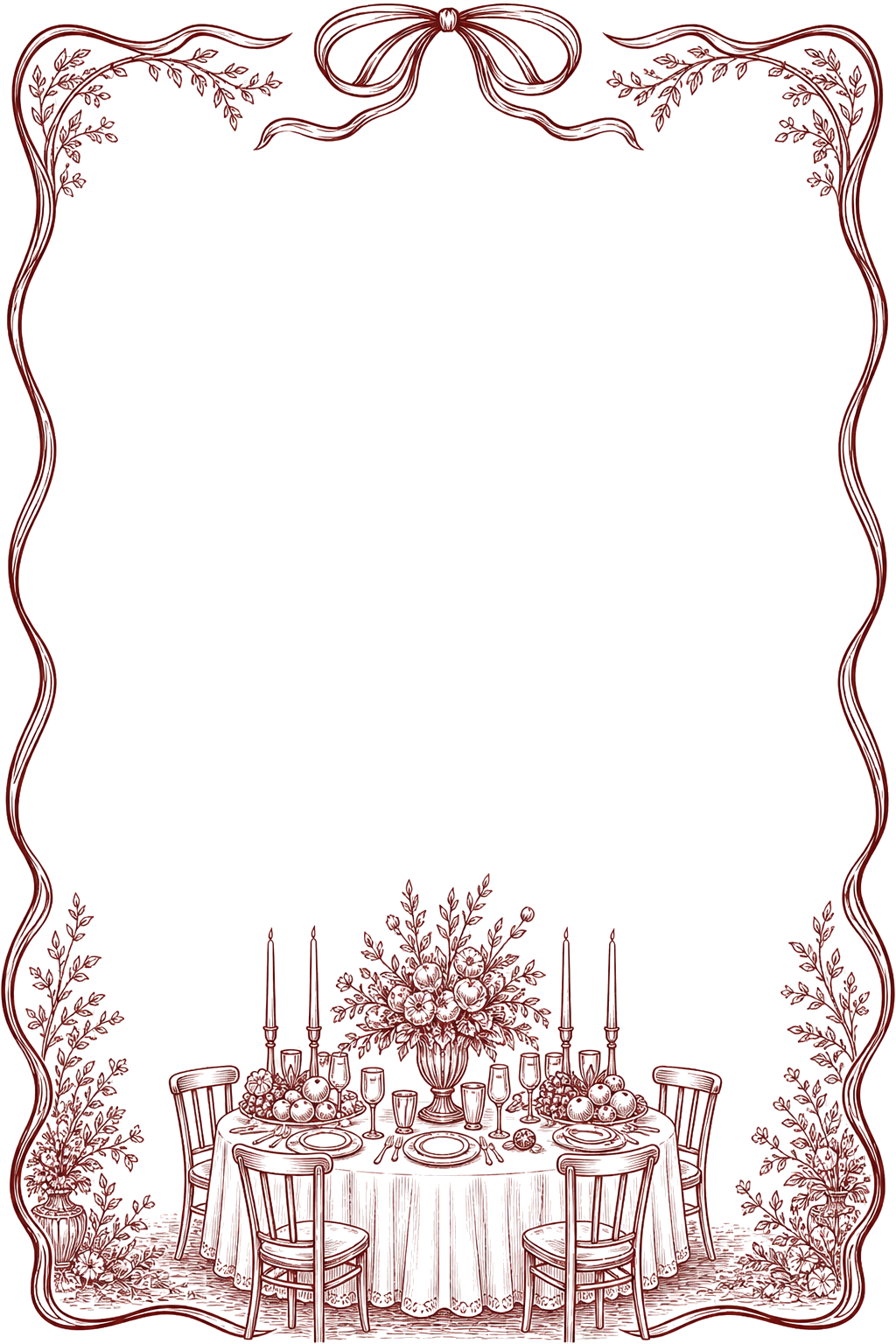 Illustration décorative de menu champêtre