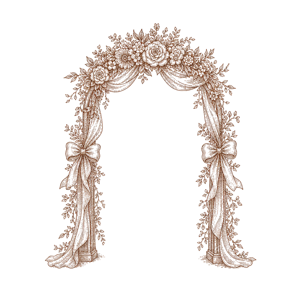 Illustration d'arche florale
